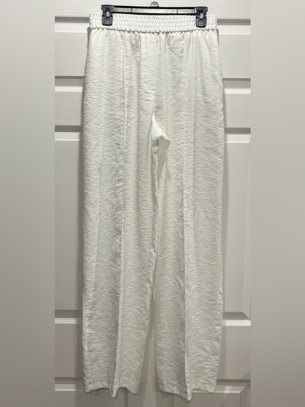 Topshop Petite super wide leg linen pants white Sz 6 Summer Spring-Flawed